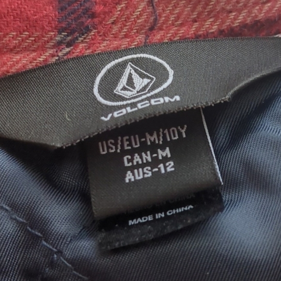 Volcom Belgrade Red Plaid Button Up Shirt Jacket with Pockets size Medium - Picture 6 of 8